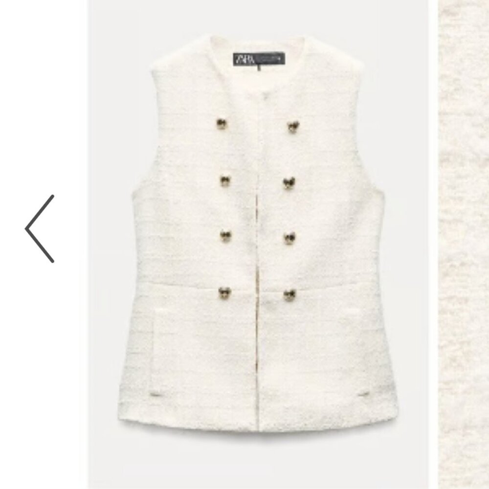 ZARA Tweed Vest NWT Size M